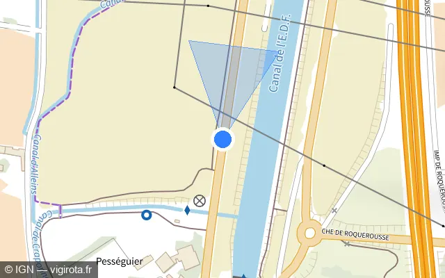 Vue plan de l'emplacement du radar tourelle à Lamanon sur Route Jean Moulin / D 538