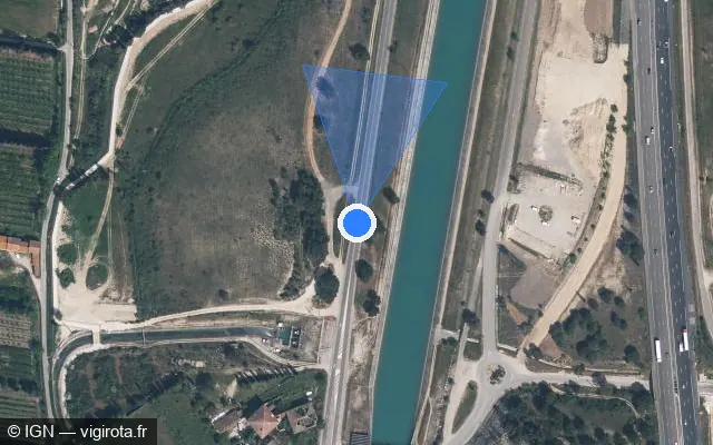 Vue satellite de l'emplacement du radar tourelle à Lamanon sur Route Jean Moulin / D 538