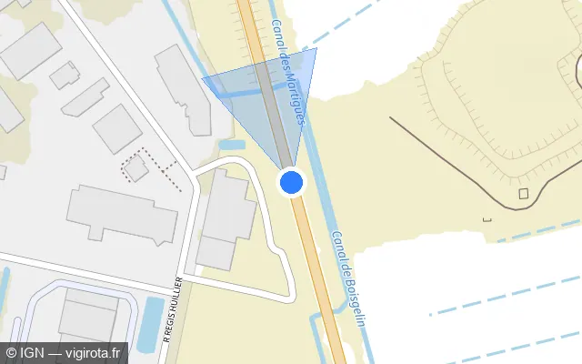 Vue plan de l'emplacement du radar tourelle à Istres sur N 569