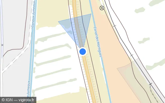 Vue plan de l'emplacement du radar tourelle à Istres sur N 569