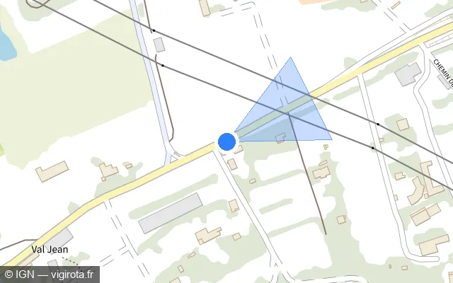 Vue plan de l'emplacement du radar tourelle à Saint-Victoret sur Route Départementale 368 de Martigues à Marseille / D 368