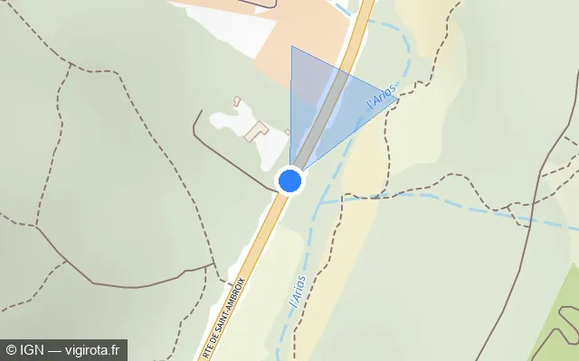 Vue plan de l'emplacement du radar tourelle à Rousson sur Route de Saint-Ambroix / D 904