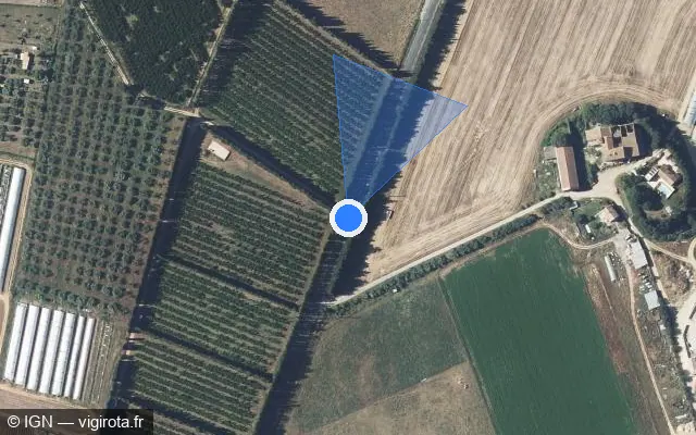 Vue satellite de l'emplacement du radar tourelle à Saint-Gilles sur Route de Beaucaire / D 38