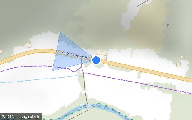 Vue plan de l'emplacement du radar tourelle à Saint-Marcel-lès-Annonay sur Route de la Garinière / D 1082