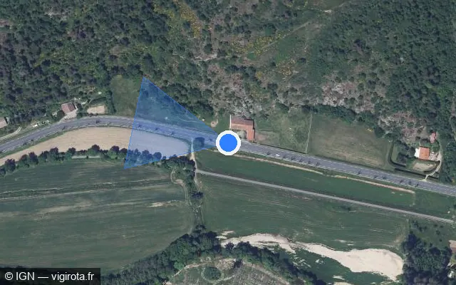 Vue satellite de l'emplacement du radar tourelle à Saint-Marcel-lès-Annonay sur Route de la Garinière / D 1082