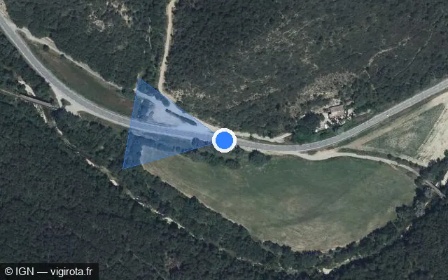 Vue satellite de l'emplacement du radar tourelle à Villeneuve sur D 13