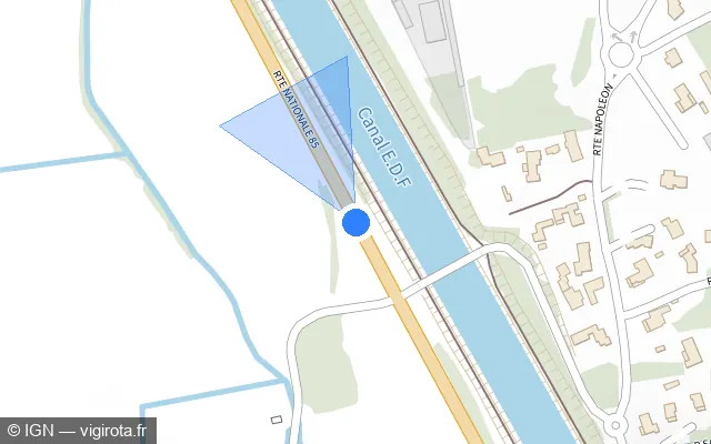 Vue plan de l'emplacement du radar tourelle à L'Escale sur N 85