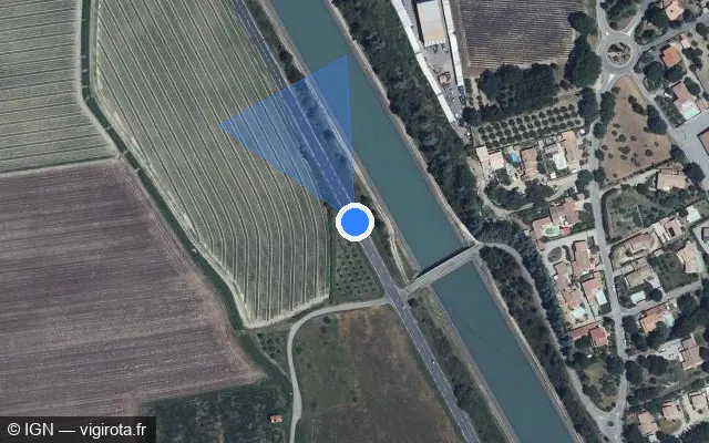 Vue satellite de l'emplacement du radar tourelle à L'Escale sur N 85