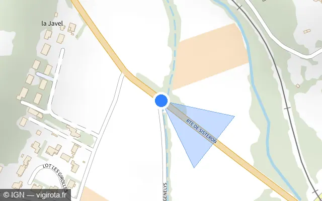Vue plan de l'emplacement du radar tourelle à Mison sur Route de Sisteron / D 4075 / E 712