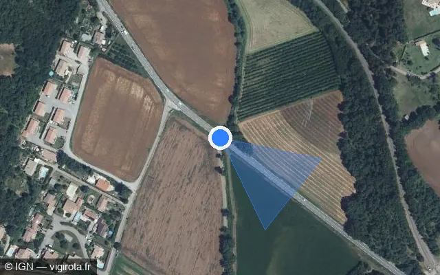 Vue satellite de l'emplacement du radar tourelle à Mison sur Route de Sisteron / D 4075 / E 712