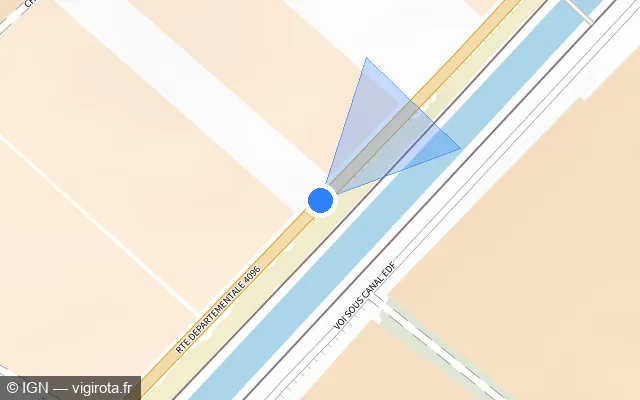 Vue plan de l'emplacement du radar tourelle à Volx sur Route départementale 4096 / D 4096
