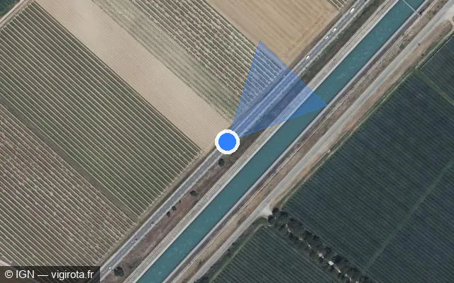 Vue satellite de l'emplacement du radar tourelle à Volx sur Route départementale 4096 / D 4096