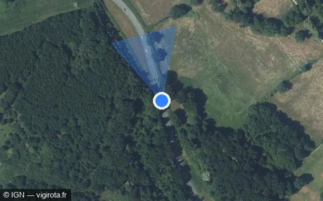 Vue satellite de l'emplacement du radar tourelle à Lavault-Sainte-Anne sur Avenue John Fitzgerald Kennedy / D 2144