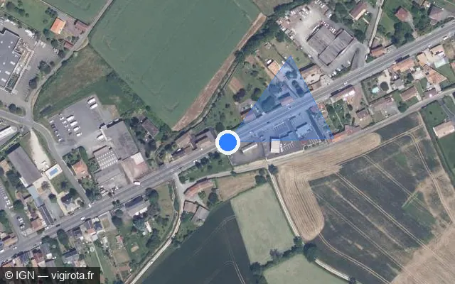 Vue satellite de l'emplacement du radar tourelle à Saint-Maixent-l'École sur Avenue de la Renaissance / D 611