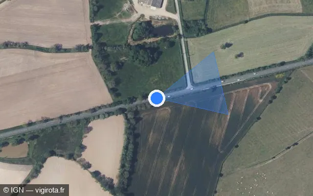 Vue satellite de l'emplacement du radar tourelle à Geay sur D 938Ter