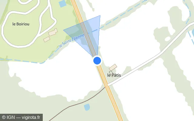 Vue plan de l'emplacement du radar tourelle à Saint-Paul-en-Gâtine sur D 744