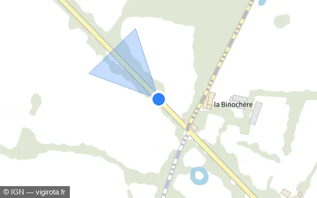 Vue plan de l'emplacement du radar tourelle à Beaulieu-sous-Parthenay sur D 938