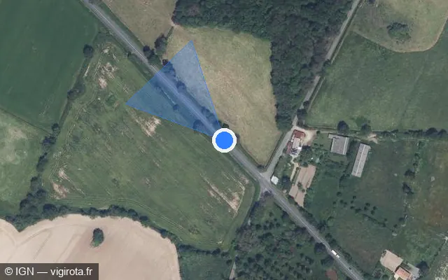 Vue satellite de l'emplacement du radar tourelle à Beaulieu-sous-Parthenay sur D 938