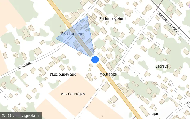 Vue plan de l'emplacement du radar tourelle à Virelade sur Avenue du Général de Gaulle / D 1113