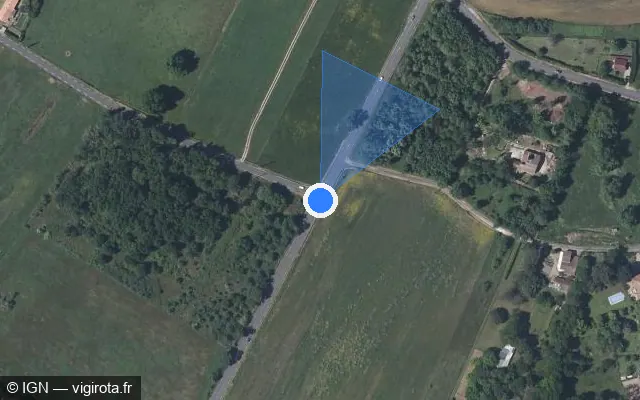 Vue satellite de l'emplacement du radar tourelle à Sablons sur D 674