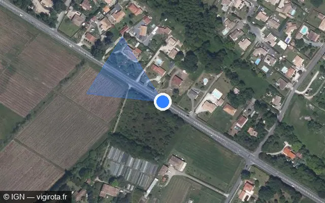 Vue satellite de l'emplacement du radar tourelle à La Lande-de-Fronsac sur Route de Libourne / D 670