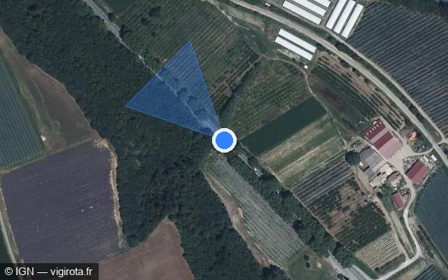 Vue satellite de l'emplacement du radar tourelle à Aubignosc sur Route de Marseille / N 85