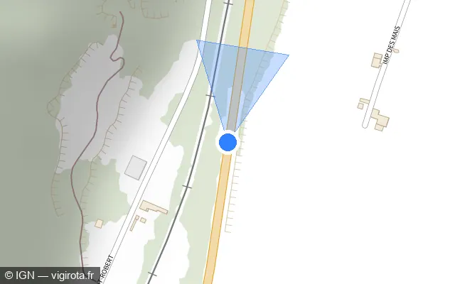 Vue plan de l'emplacement du radar tourelle à Donzère sur Route de Bourg Saint-Andéol / D 86