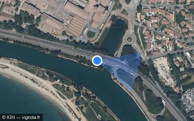 Vue satellite de l'emplacement du radar tourelle à Port-de-Bouc sur N 568