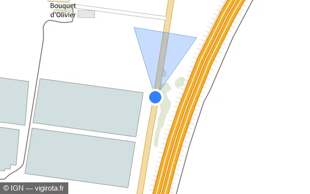Vue plan de l'emplacement du radar tourelle à Le Puy-Sainte-Réparade sur D 556