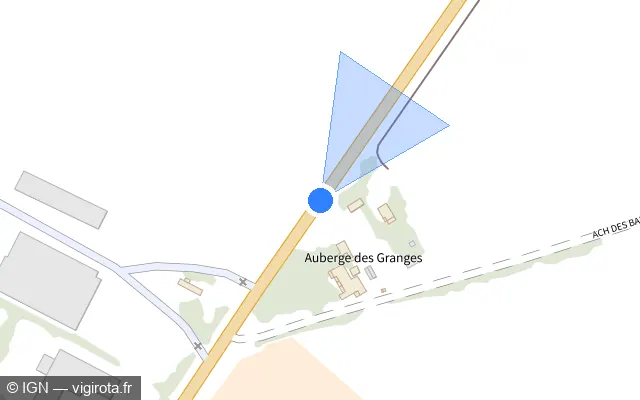 Vue plan de l'emplacement du radar tourelle à Fontvieille sur D 570N