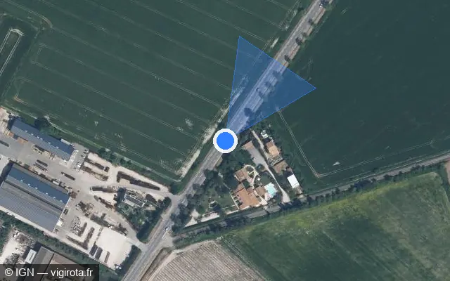 Vue satellite de l'emplacement du radar tourelle à Fontvieille sur D 570N