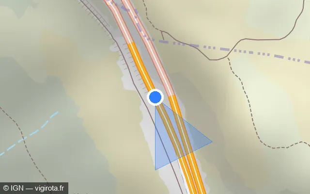 Vue plan de l'emplacement du radar tourelle à Saint-Félix-de-l'Héras sur A 75 / E 11 / La Méridienne