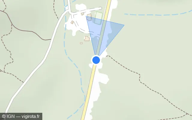 Vue plan de l'emplacement du radar tourelle à Valflaunès sur Route de Mende / D 17