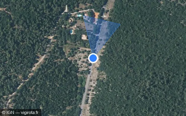 Vue satellite de l'emplacement du radar tourelle à Valflaunès sur Route de Mende / D 17