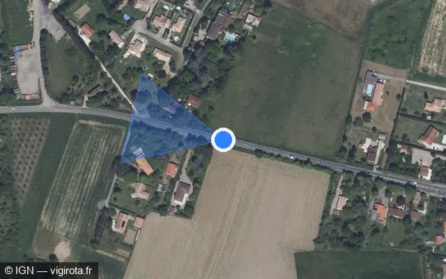 Vue satellite de l'emplacement du radar tourelle à Sainte-Colombe-en-Bruilhois sur Avenue de la Plaine / D 119