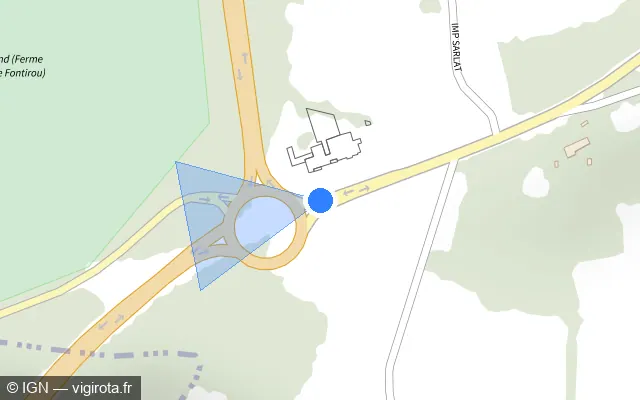Vue plan de l'emplacement du radar tourelle à Monbalen sur Route du Pays de Serres