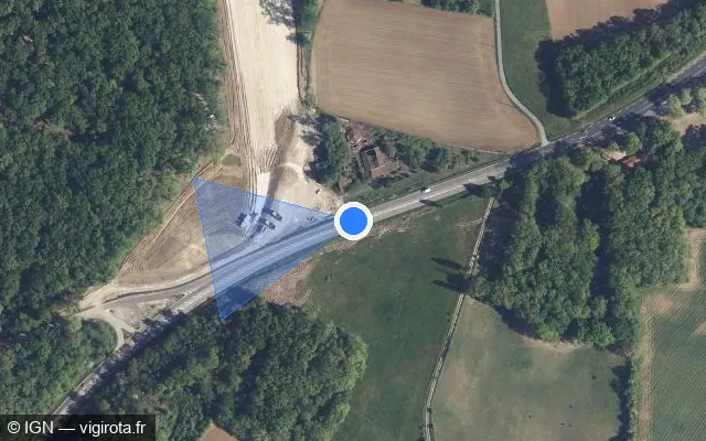 Vue satellite de l'emplacement du radar tourelle à Monbalen sur Route du Pays de Serres