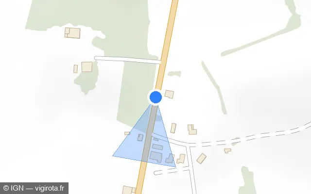 Vue plan de l'emplacement du radar tourelle à Roumagne sur Route du Périgord / D 933