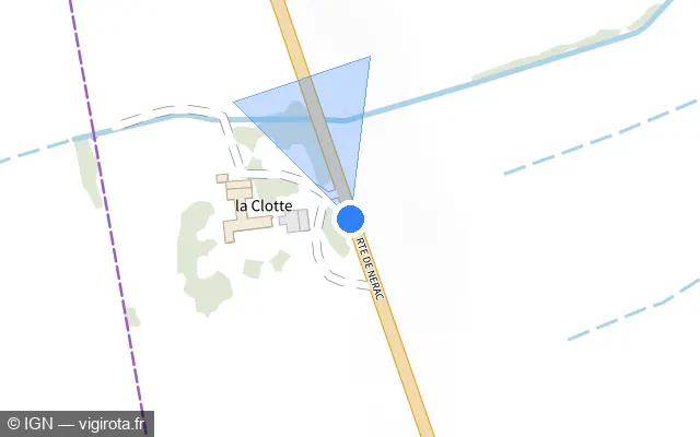 Vue plan de l'emplacement du radar tourelle à Lasserre sur Route de Nérac / D 930