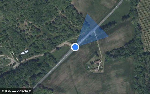 Vue satellite de l'emplacement du radar tourelle à Laplume sur Route d'Agen / D 931