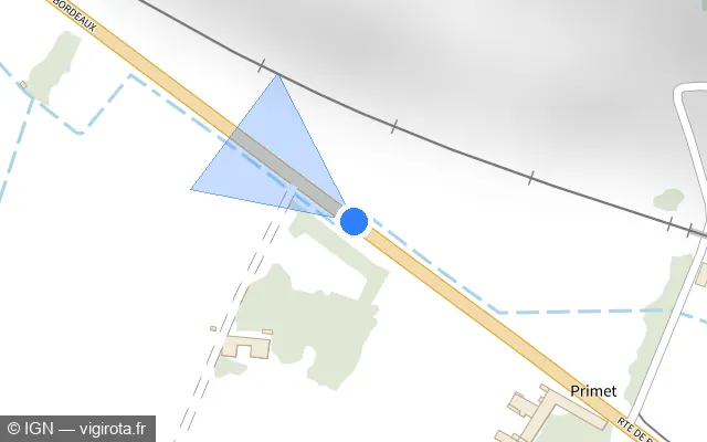 Vue plan de l'emplacement du radar tourelle à Port-Sainte-Marie sur D 813