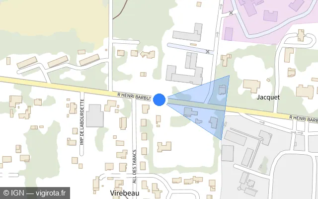 Vue plan de l'emplacement du radar tourelle à Villeneuve-sur-Lot sur Rue Henri Barbusse / D 661