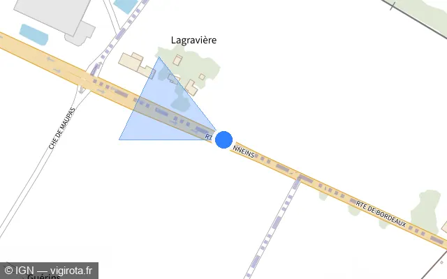 Vue plan de l'emplacement du radar tourelle à Fauguerolles sur D 813
