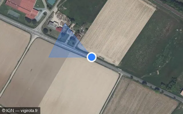 Vue satellite de l'emplacement du radar tourelle à Fauguerolles sur D 813