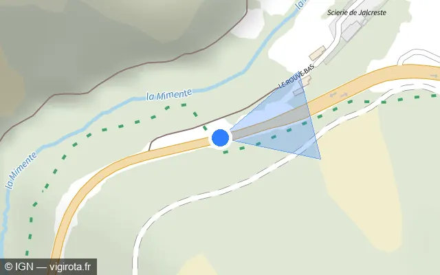 Vue plan de l'emplacement du radar tourelle à Saint-André-de-Lancize sur N 106