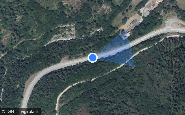 Vue satellite de l'emplacement du radar tourelle à Saint-André-de-Lancize sur N 106