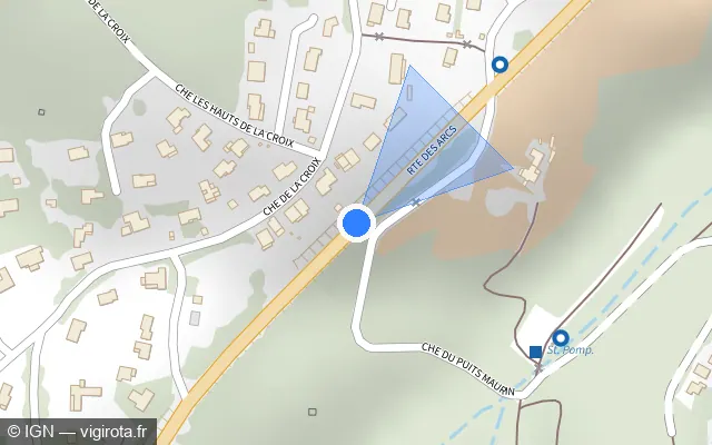 Vue plan de l'emplacement du radar tourelle à Trans-en-Provence sur D 555