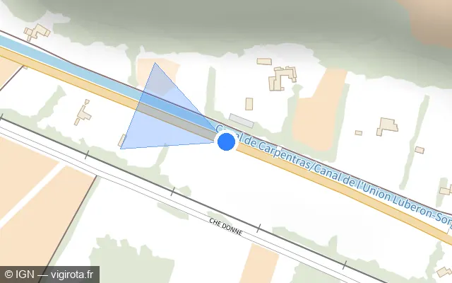 Vue plan de l'emplacement du radar tourelle à Mérindol sur Route de Pertuis / D 973
