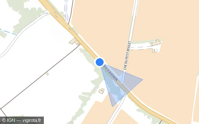 Vue plan de l'emplacement du radar tourelle à Cabannes sur Route d'Avignon / D 973