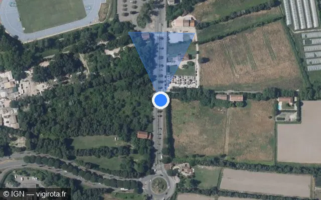 Vue satellite de l'emplacement du radar tourelle à Rognonas sur Avenue de Tarascon